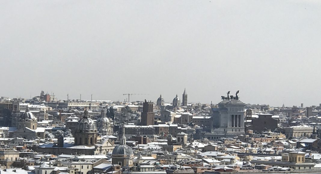 Vista Panoramica Roma con la Neve