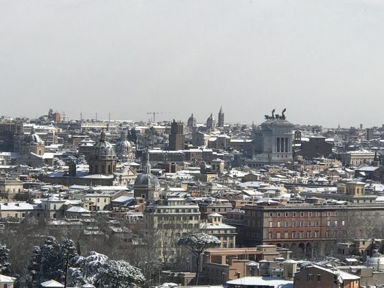 Vista Panoramica Roma con la Neve